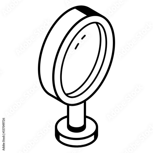 An icon of mirror line isometric vector 
