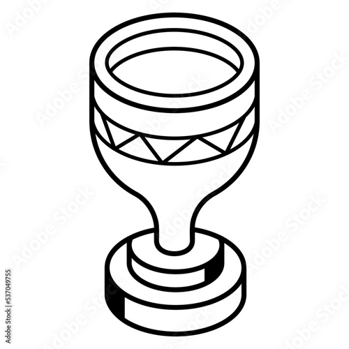 A gold chalice linear icon download