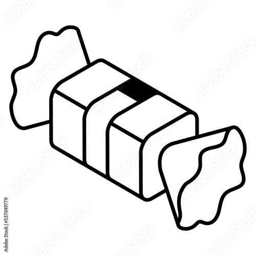 Wrapped up confectionery, candy line icon