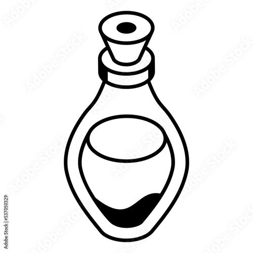A magic potion bottle linear icon download
