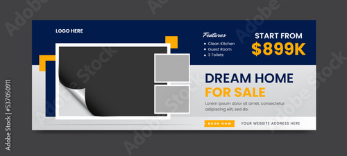 Real estate social media facebook cover banner template