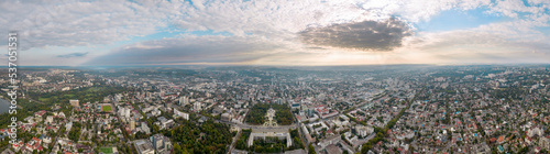 Aerial drone panoramic view of Chisinau downtown, Moldova © frimufilms