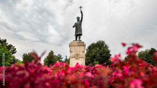 View of Stephen the Great monument in Chisinau, Moldova