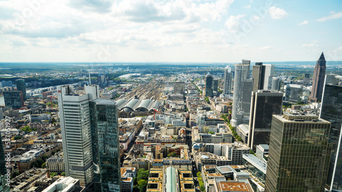 Panoramic view of Frankfurt from a skyscraper, Germany