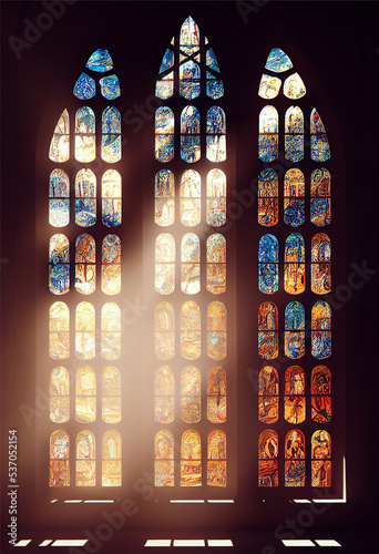stained glass window. 