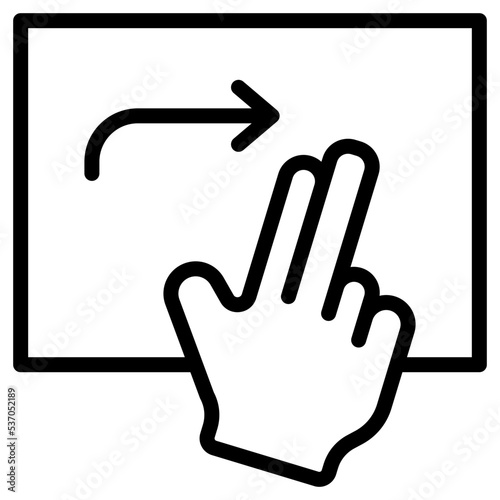 flick right touch icon