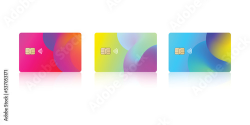 set of colorful credit card templates