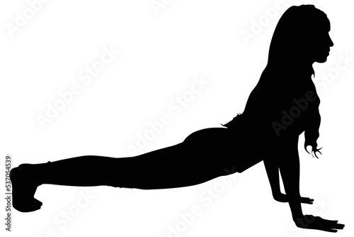 fitness woman doing exercise, vector