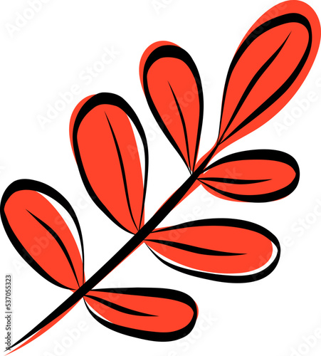 Colorful autumn leaves. Simple cartoon flat style. Isolated on white background vector illustration. Design for stickers, logo, web and mobile app.