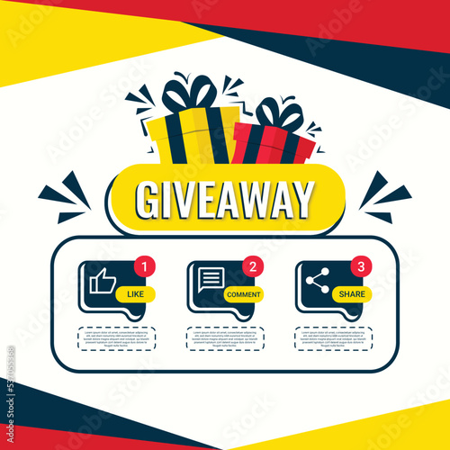 Giveaway quize contest for social media feed. template giveaway prize win competition follow the steps below