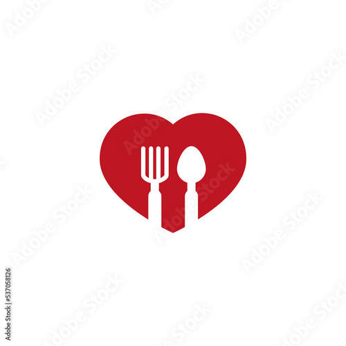 vector illustration of spoons, cutlery and hearts for icons, symbols or logos. suitable for restaurant logos, canteens, cafes and other places to eat