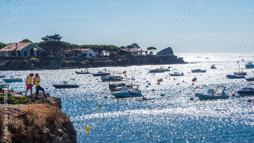 Bahia de Cadaqués con embarcaciones de recreo y pesca photo