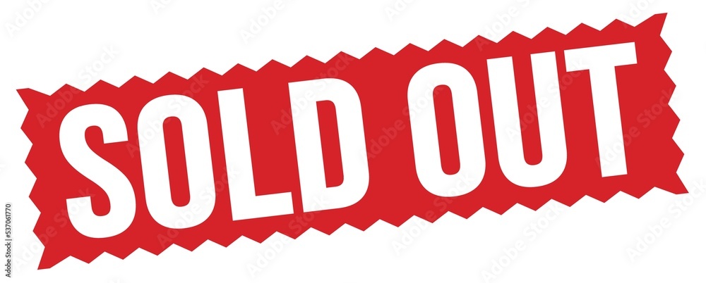 SOLD OUT text written on red stamp sign. Stock-Illustration 