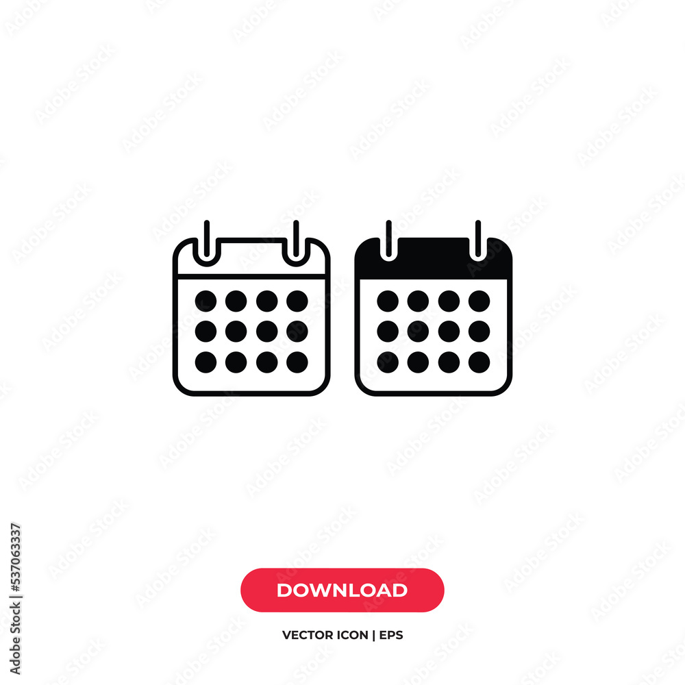 Calendar icon vector. Date sign Calendar icon vector. Date sign