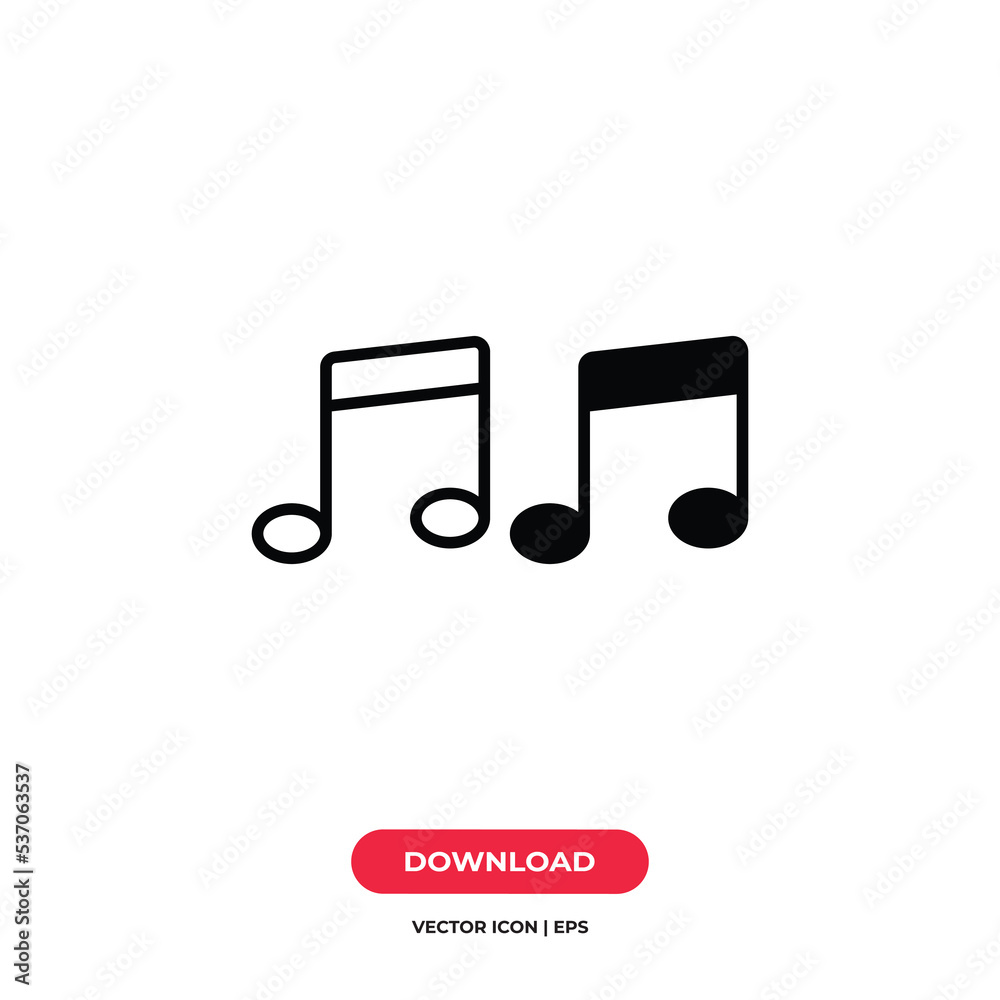 Musical note icon vector. Melody sign Musical note icon vector. Melody sign