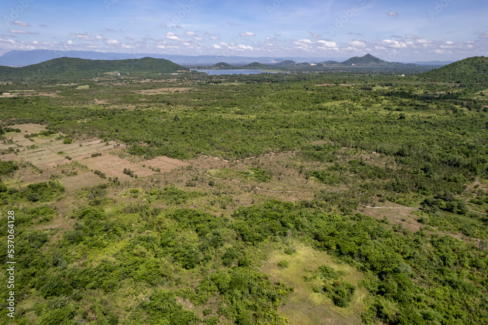 Aerial view of countryside, Kep province, Cambodia. Aerial view of countryside, Kep province, Cambodia.