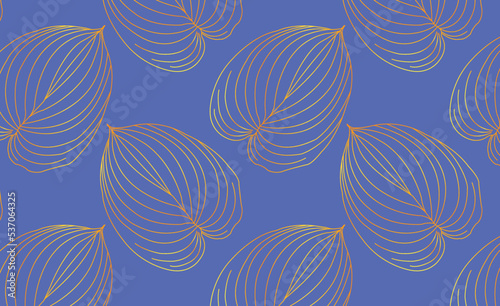 Vector linear hosta leaf or plantain lilies pattern with gradient