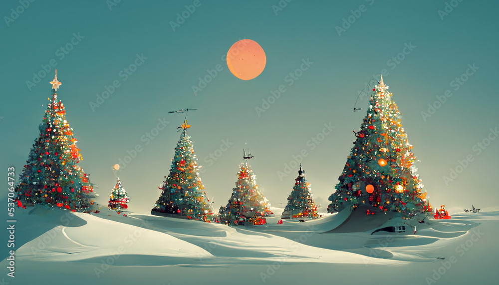 Fototapeta premium christmas tree in the snow