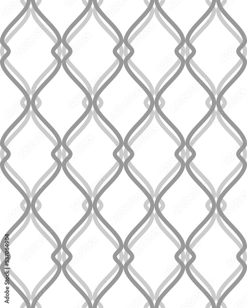Naklejka premium Vector seamless texture. Modern geometric background . Grid with curly cells. 