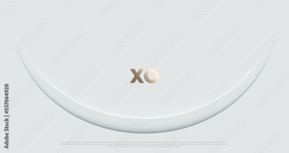 Premium simple paper cuts with golden vector shapes. Minimalist white luxury abstract background