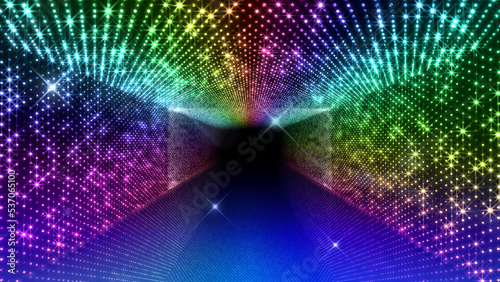 Wallpaper Mural Neon Led Lights Sci Fi Futuristic Glowing Dot Dark space 3D illustration Torontodigital.ca