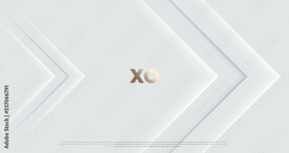 Premium simple paper cuts with golden vector shapes. Minimalist white