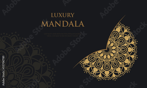 abstract vector luxury mandala modern pattern design, islamic graphic art background ornament, invitation card decoration gold color weeding style  