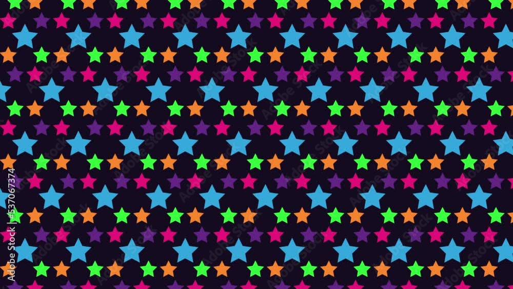 Colorful 2d stars seamless pattern moving background Colorful 2d stars seamless pattern moving background