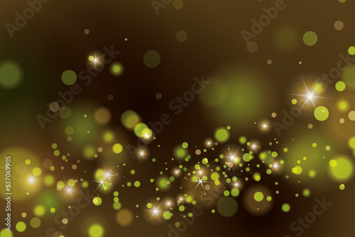 Bokeh light lights effect background. Christmas reen golden dust light. glowing background. Christmas confetti and sparkle texture.