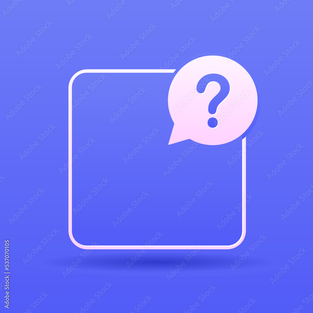 3d volumetric question mark. Cut out of paper copy space. Dialogue, bubble-style conversation on a purple background 3d volumetric question mark. Cut out of paper copy space. Dialogue, bubble-style conversation on a purple background