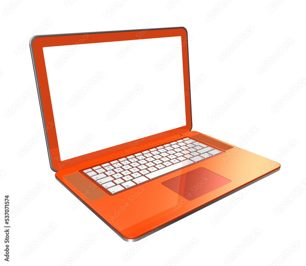 3D black laptop computer isolated on white with 2 clipping path : one for global scene and one for the screen 3D black laptop computer isolated on white with 2 clipping path : one for global scene and one for the screen