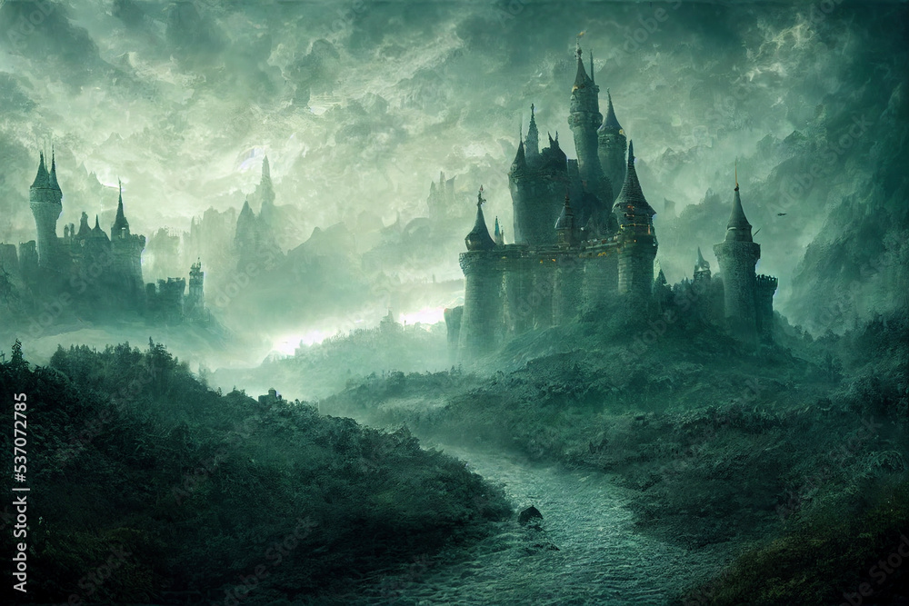 distant fantasy castle