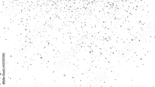 風に舞うメタリックな素材感の紙吹雪の3Dレンダリングによる透過画像