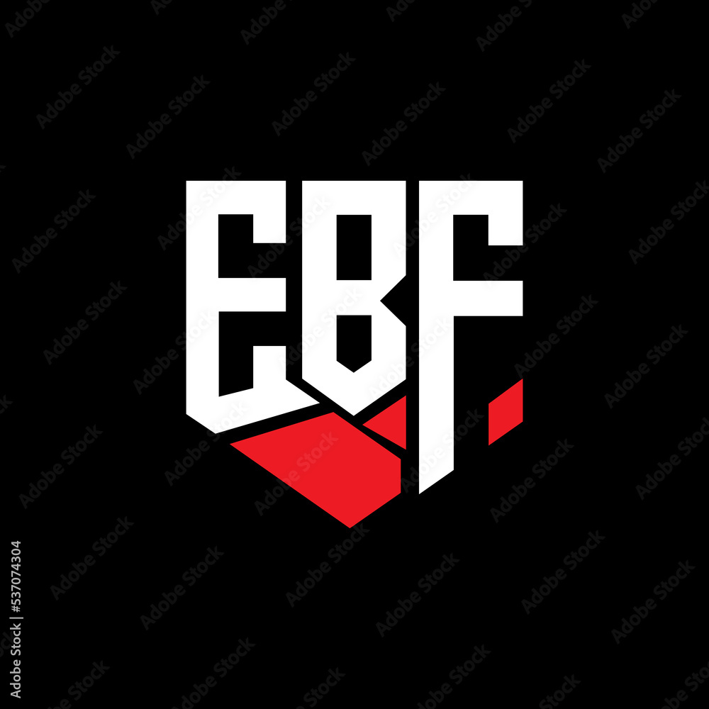 EBF letter luxury logo design on black background. EBF creative ...