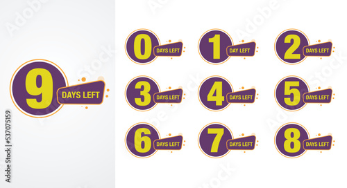 Countdown left days counter. count time sale.