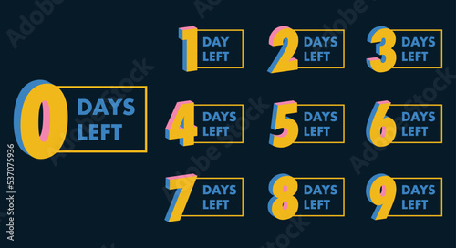 Countdown left days counter. count time sale.