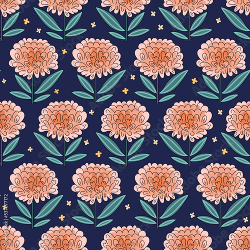 Seamless floral pattern in vector