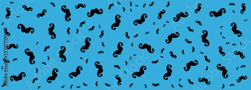 Mustache Pattern banner background  - fathers day background 