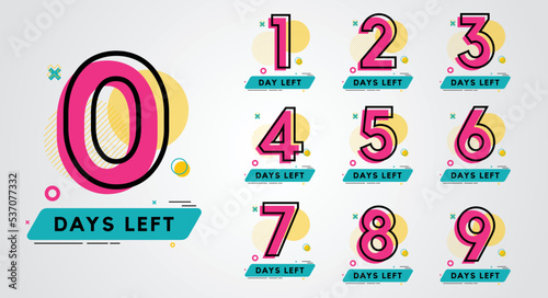 Countdown left days counter. count time sale.