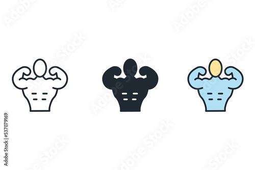 Body building icons  symbol vector elements for infographic web