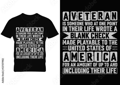 United states of America veteran typography t-shirt 