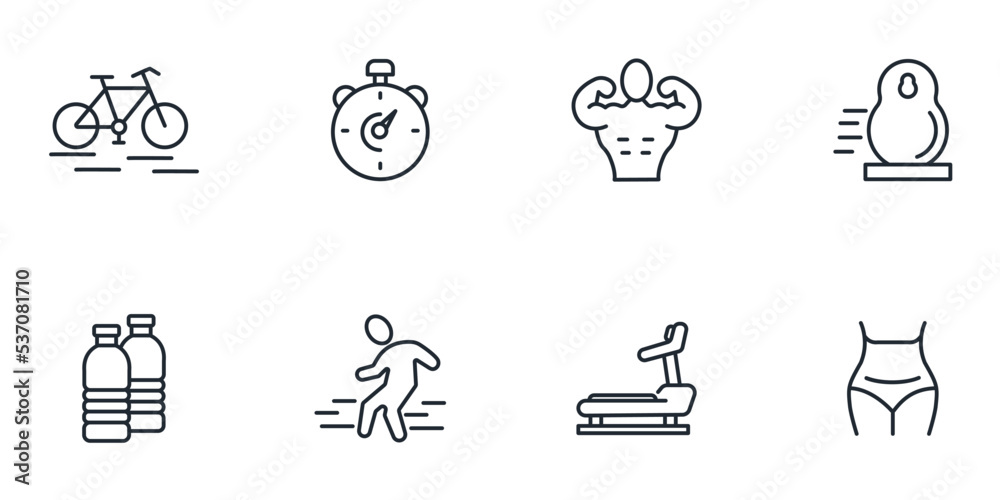 fitness icons set . fitness pack symbol vector elements for infographic web
