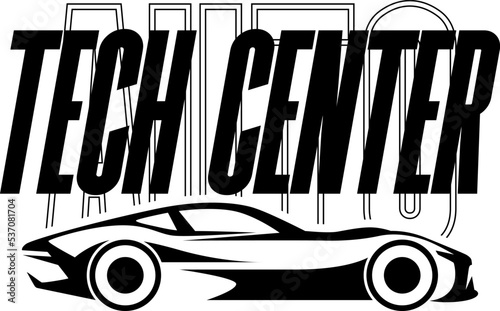 Car logo for car shop or auto repair shop. Isolated on white background