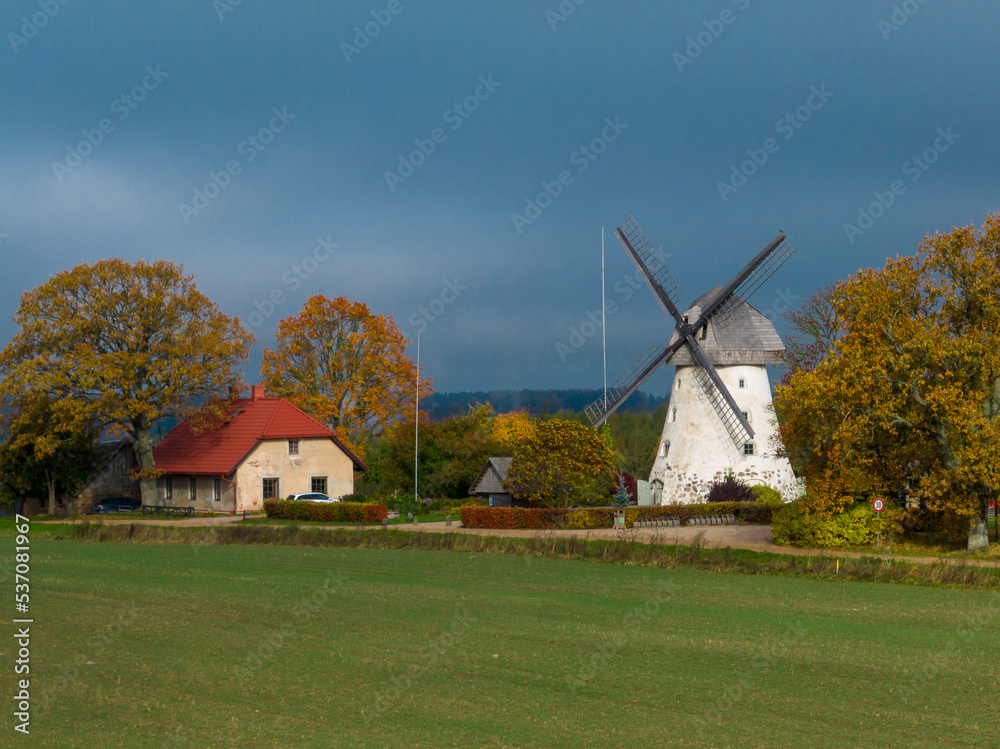 Araisi, Latvia, Nature and old mill view.