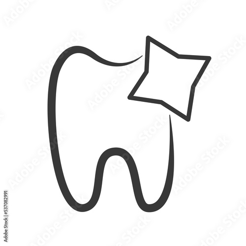 Modern and minimalist tooth symbol for dental healthcare