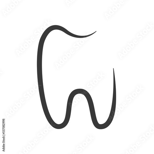 Modern and minimalist tooth symbol for dental healthcare