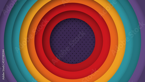 Abstract 1970s 1960s and 1950s background design in the form of circles with perforations in retro style. Vector illustration. Copy space for text.