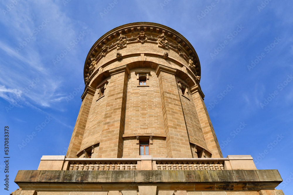Water Tower called 'Wasserturm', a landmark of German city Mannheim