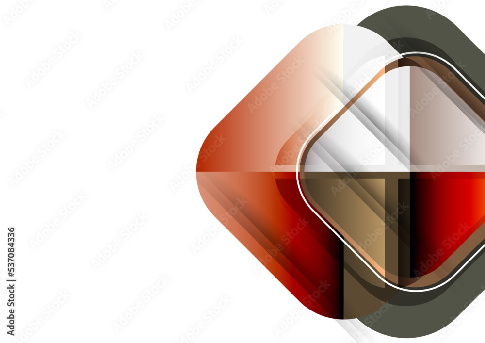 Abstract geometric background with space for your text. Modern overlapping rounded squares. Unusual color forms for your message. Business or technical presentation. Vector Abstract geometric background with space for your text. Modern overlapping rounded squares. Unusual color forms for your message. Business or technical presentation. Vector