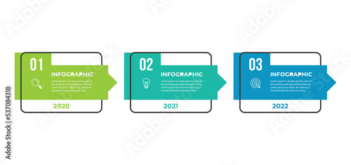 Timeline infographic design element and number options. Business concept with 3 steps. Can be used for workflow layout, diagram, annual report, web design. Vector business template for presentation.